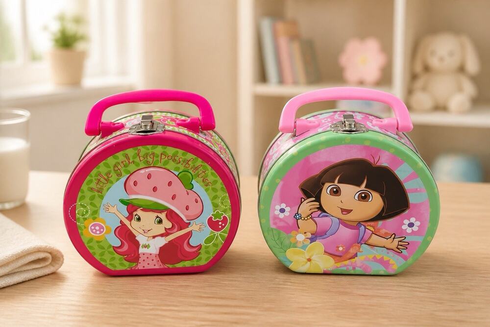 Dora the Explorer & Strawberry Shortcake Themed Tin Box Set 2 2013